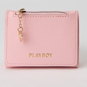 Playboy Trifold Wallet Coin Pouch Case Pink